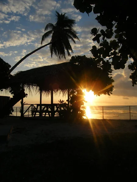 Frans Polynesië Morea Zonsondergang — Stockfoto