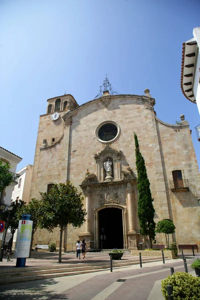Kyrkan Sant Vicenc Tossa Mar Spanien — Stockfoto