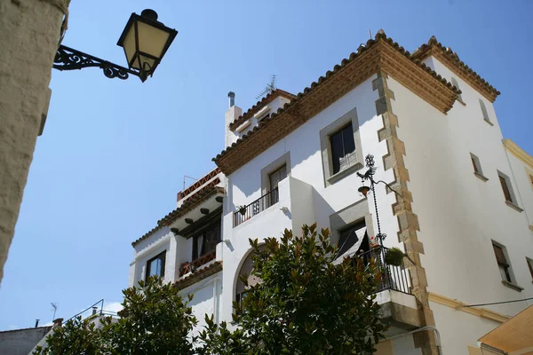 Фасади Будинків Тосса Мар Іспанія — стокове фото