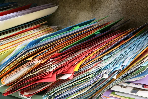 Stack Magazines Wooden Table — Stock Photo, Image