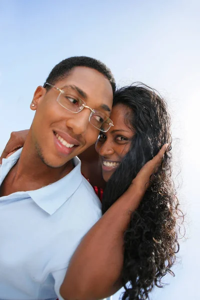 Portrait Mixed Race Couple Smiling — Stok Foto