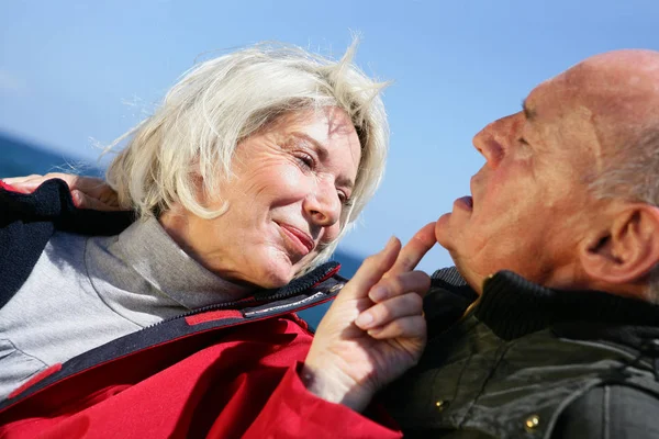 Senior couple at sea