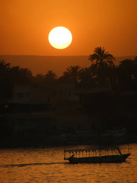 Egito Luxor Pôr Sol Nilo — Fotografia de Stock