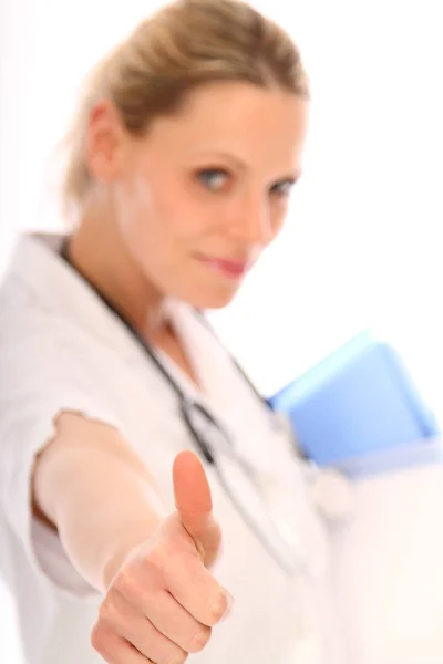 Young Woman Doctor Tablet Computer — Stock Photo, Image