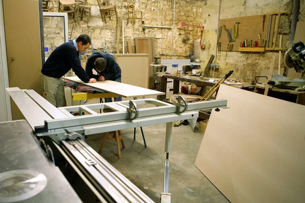 Carpenter Working Table Workshop — Stock Photo, Image