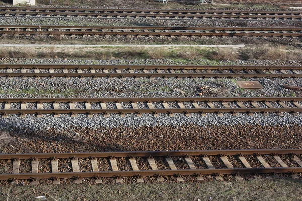 นทางรถไฟในเม — ภาพถ่ายสต็อก