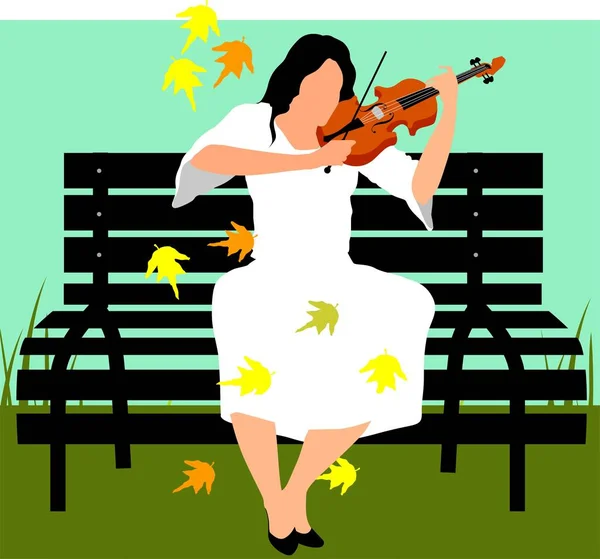 Ein Mädchen Das Geige Spielt — Stockfoto