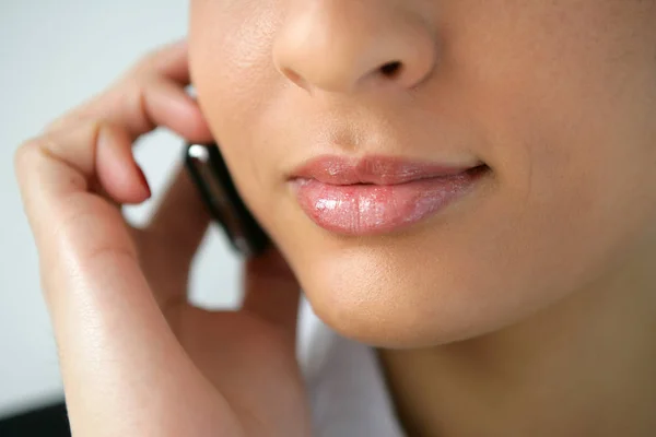 Femme Avec Téléphone Portable — Photo