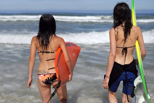 Women Sea Surfboard — Stock Photo, Image