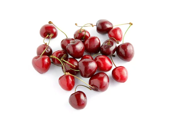 Cerezas Sobre Fondo Blanco — Foto de Stock