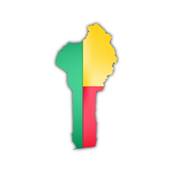Karte Und Fahne Von Benin — Stockfoto