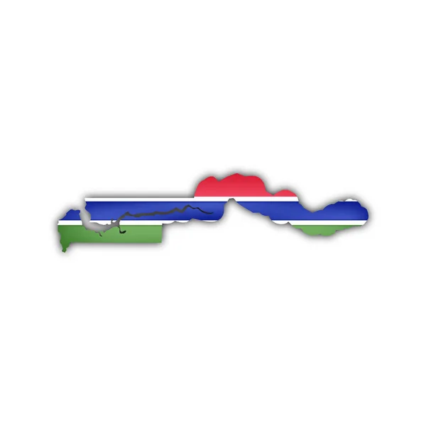 Mapa Bandera Gambia — Foto de Stock