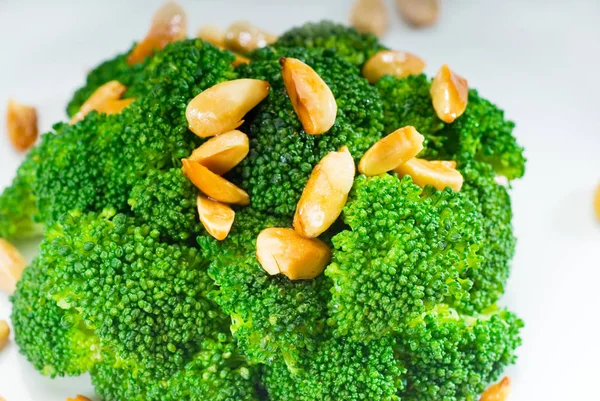 Świeże Smażone Brokuły Migdały — Zdjęcie stockowe