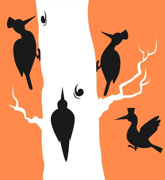 美丽的啄木鸟的自然景观 — 图库照片