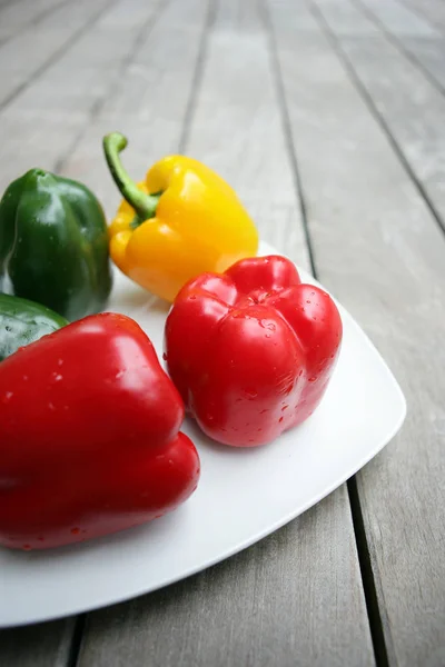 Red Peppers Yellow Green Royalty Free Stock Photos