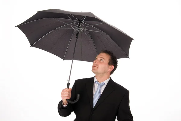 Businessman Umbrella Rain Stock Picture