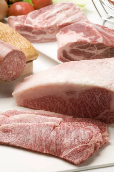 Eine Vielfalt Fleisch — Stockfoto