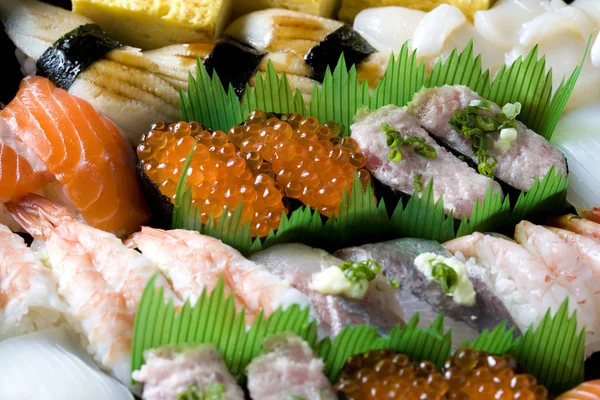 Sushi Azjatyckie Jedzenie Rybami — Zdjęcie stockowe