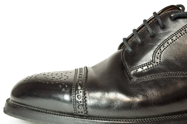 Siyah Erkek Deri Ayakkabısı — Stok fotoğraf
