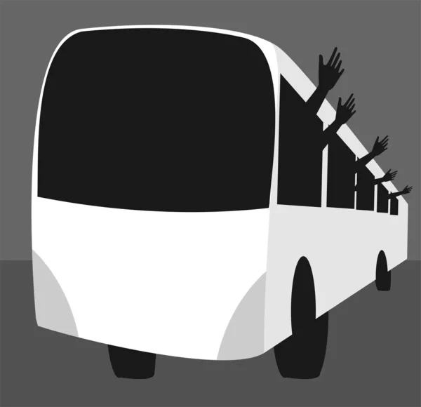 Vector Illustration Black White Car — Stock Photo, Image