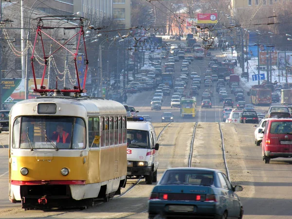 Міський Погляд Жвавий Рух Дорозі — стокове фото