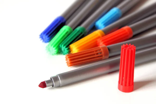 Crayons Couleur Isolés Sur Fond Blanc — Photo