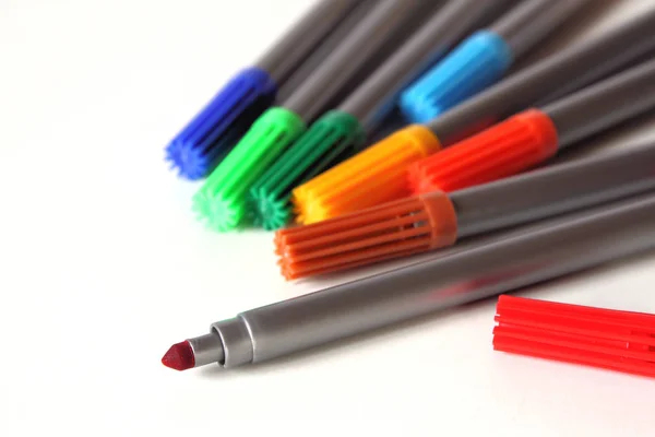 Crayons Couleur Isolés Sur Fond Blanc — Photo