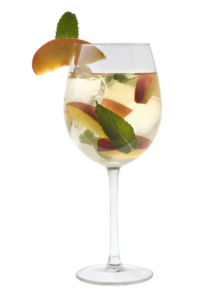 White Sangria Stemware White Background — стокове фото