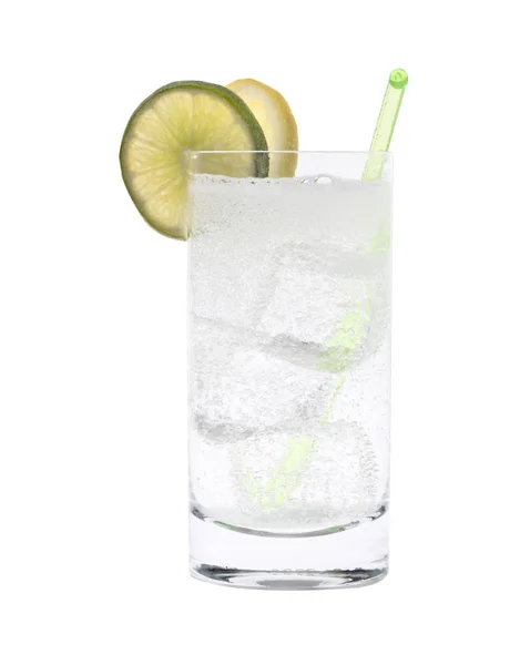 보드카 Vodka Gin Tonic 음료와 슬라이스가 니스와 배경에 — 스톡 사진