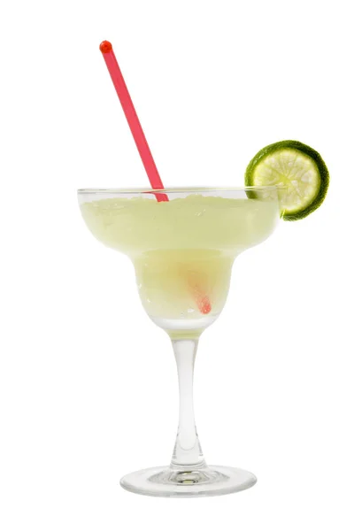 Margarita Bebida Mezclada Con Limón Lacado Blanco Backgound —  Fotos de Stock