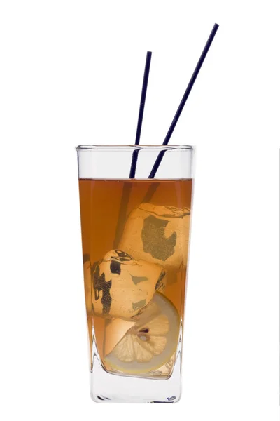 Long Island Iced Tea Mixed Drink White Background — Stock Photo, Image