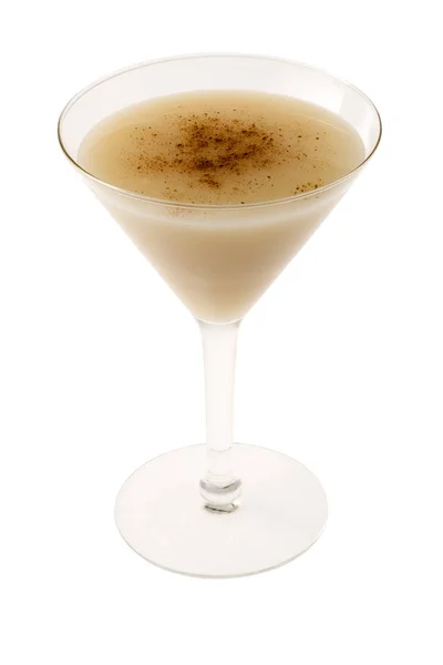 Cocktail Brandy Alexander Com Noz Moscada Fundo Branco — Fotografia de Stock