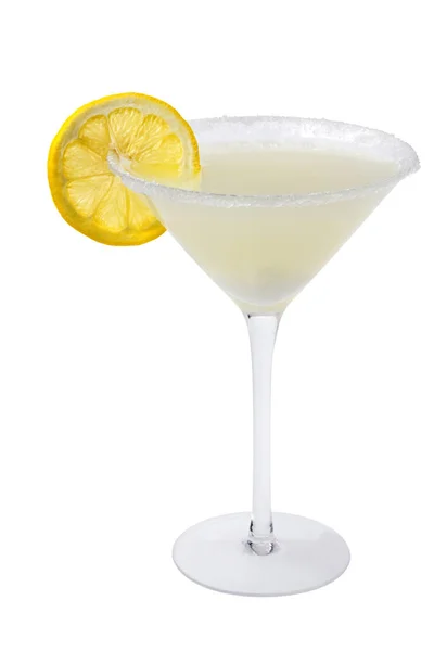Lemon Drop Mixed Drink Lemon Slice Garnish White Background Stock Picture