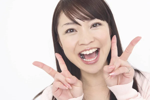 Porträtt Japanska Ung Kvinna — Stockfoto