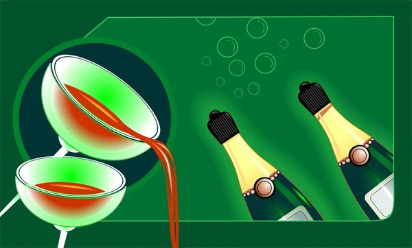 Vektor Illustration Eines Glases Champagner — Stockfoto