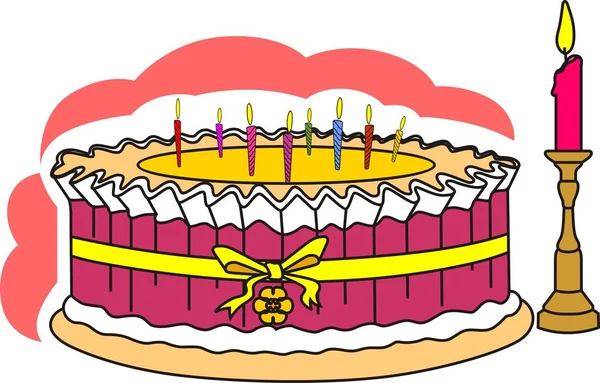 Deliziosa Torta Fette Illustrazione — Foto Stock
