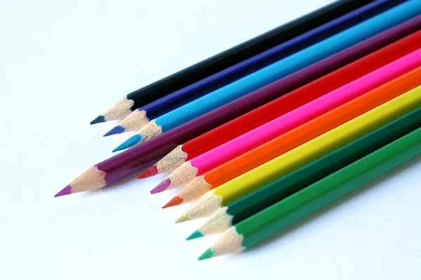 Crayons Lápis Arte Ferramentas Desenho — Fotografia de Stock