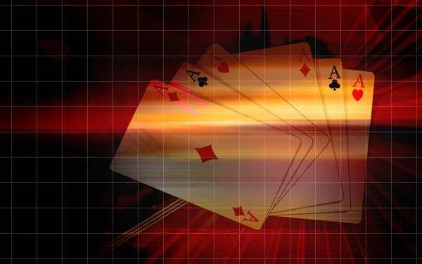 Primo Piano Carte Gioco Sfondo Poker — Foto Stock