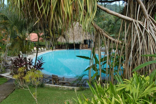 Resort Nos Trópicos Com Piscina — Fotografia de Stock