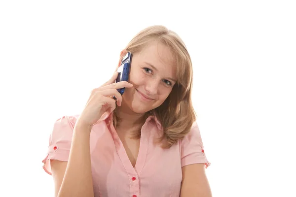 Mulher Com Telefone Celular — Fotografia de Stock
