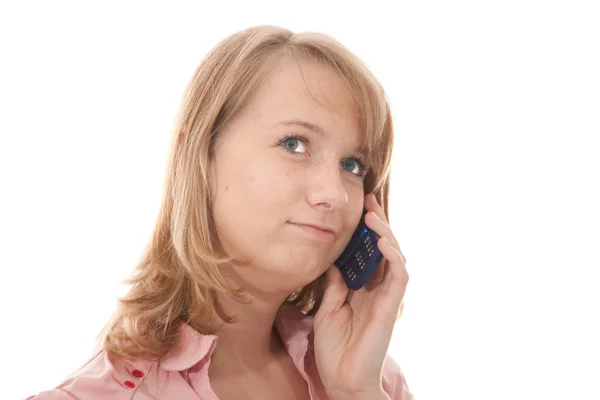 Femme Avec Téléphone Portable — Photo