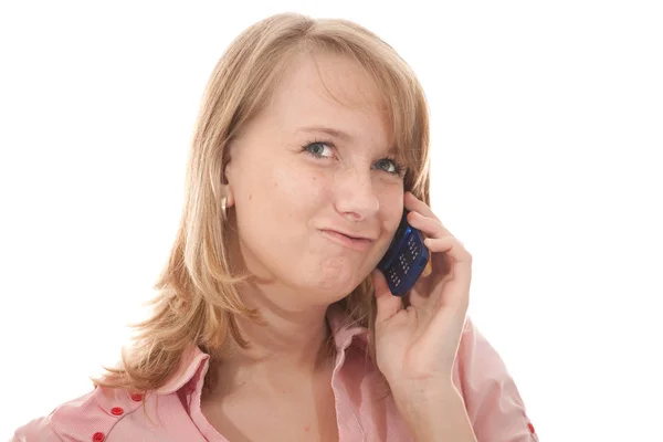 Mulher Com Telefone Celular — Fotografia de Stock