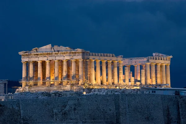 Parthenon Night Acropolis Athen — Stock Photo, Image