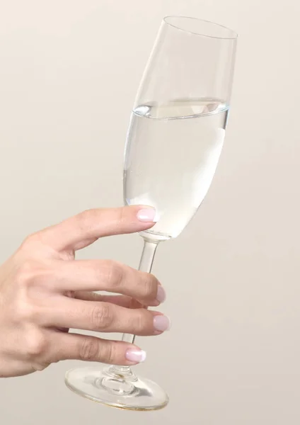 Hand Houden Champagne Glas — Stockfoto