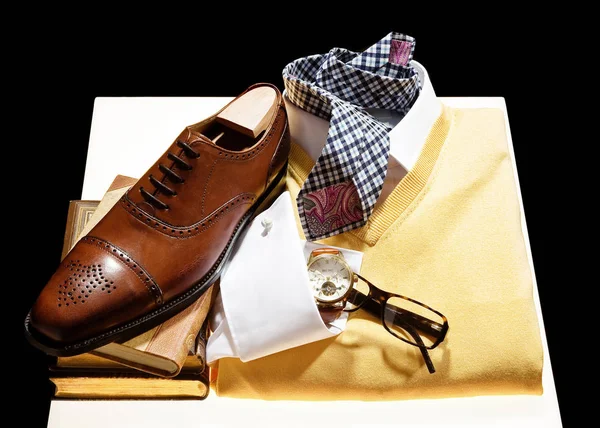 Erkek Ayakkabısı Deri Çanta — Stok fotoğraf
