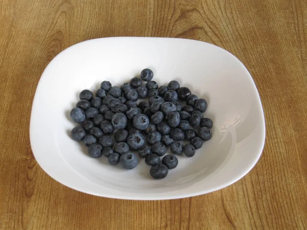 Blueberries White Dish — Stock Photo, Image