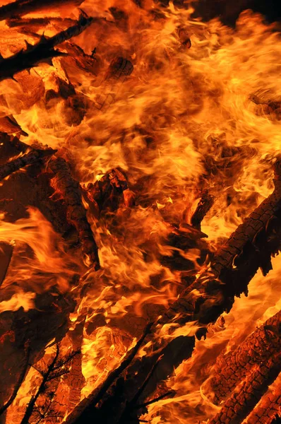 Hete Vlam Brandend Rood Vuur — Stockfoto