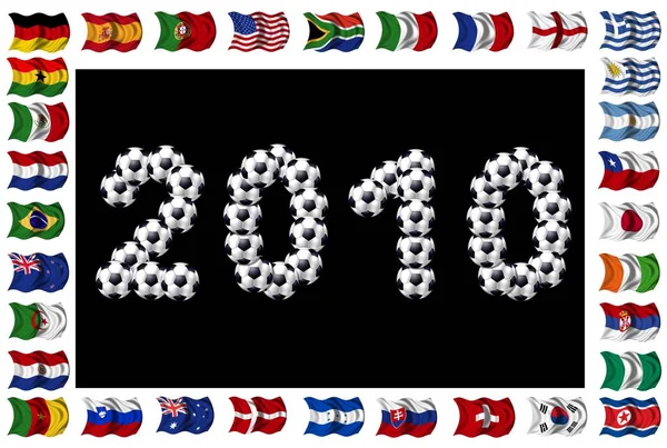 Voetbal 2010 Deelnemende Landen — Stockfoto