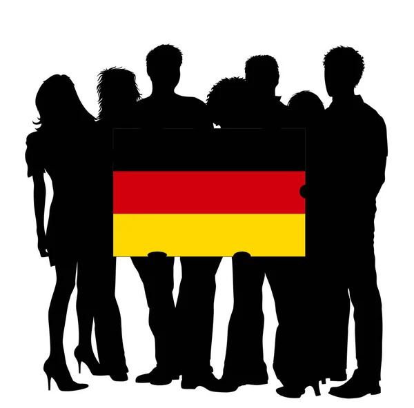 Persone Con Bandiera Germania — Foto Stock