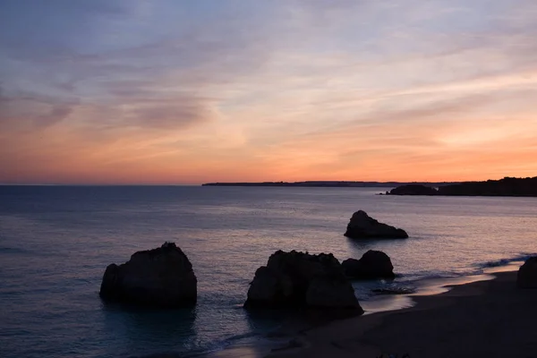 Sunset Algarve Praia Rocha — Stock Photo, Image